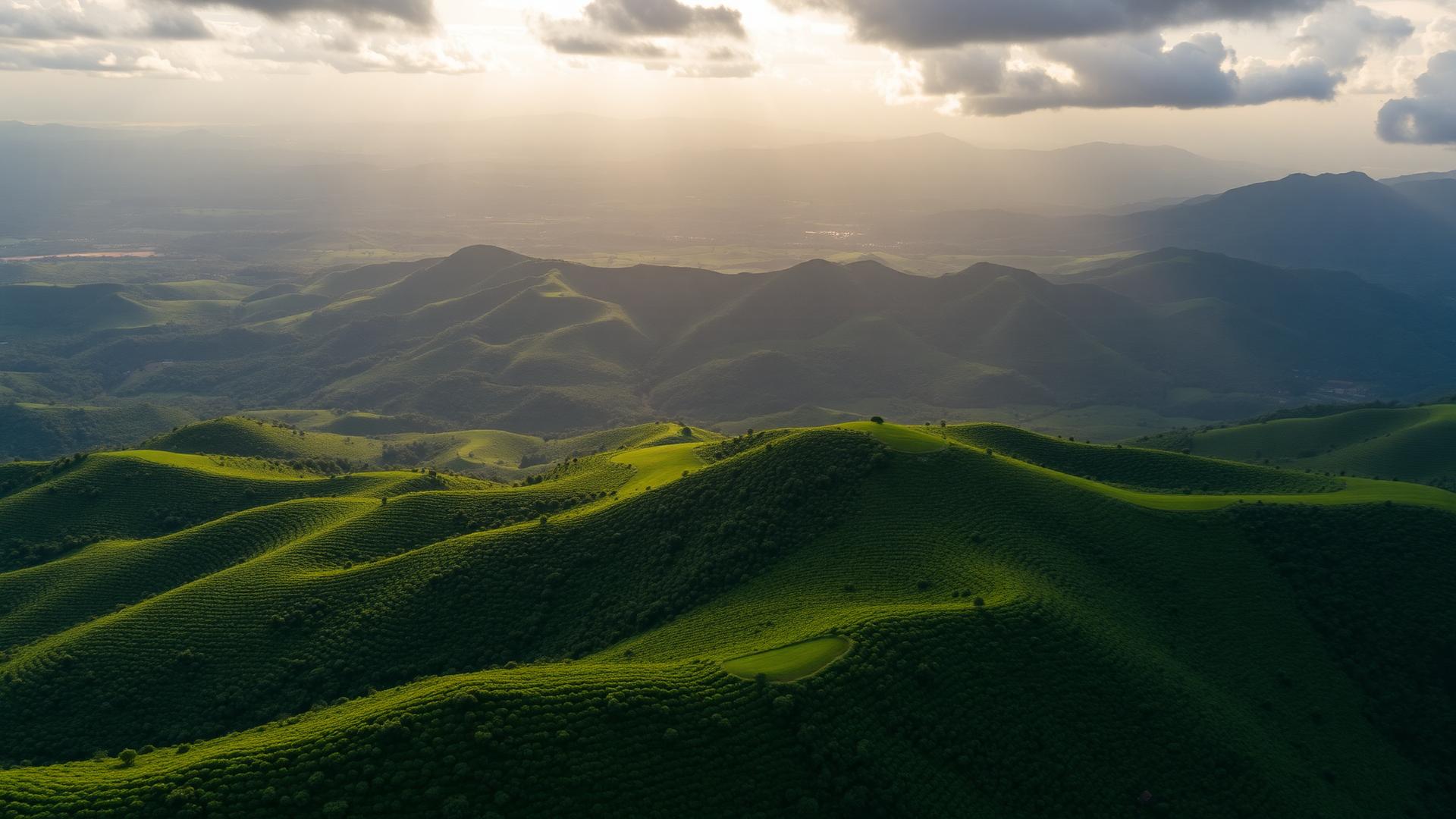Aerial view of the Nandi Highlands in Kenya