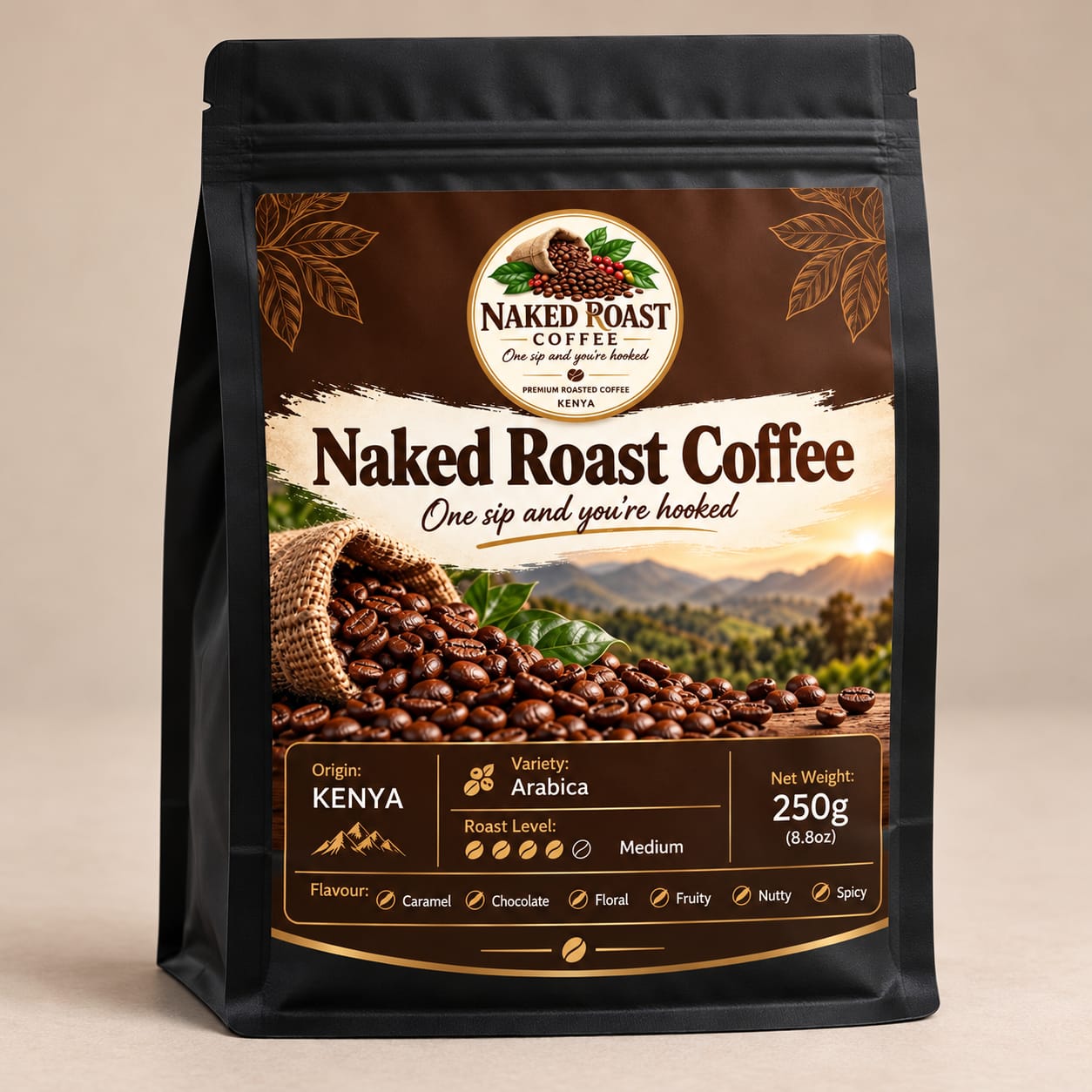 Naked Roast Kenyan Arabica Coffee 500g